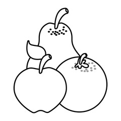 pear apple orange fruits