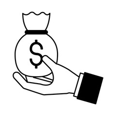 hand holding money bag