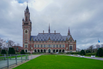Fototapeta na wymiar The International Peace Palace in The Hague, The Netherlands