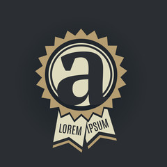 A letter vintage heraldry hipster logo template