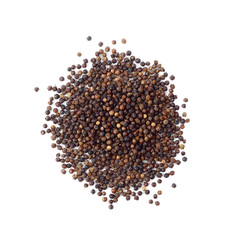 dried black peppercorns isolated on whitebackground