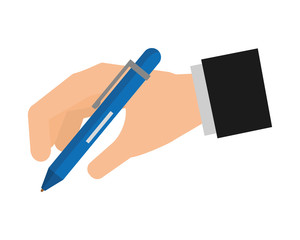 hand with office pen