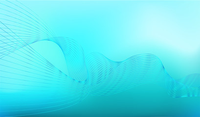 abstract wave line  vector flow background blue