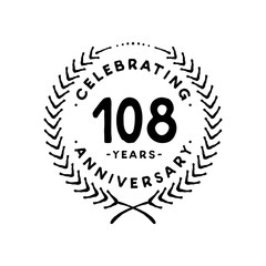108 years design template. 108th vector and illustration 