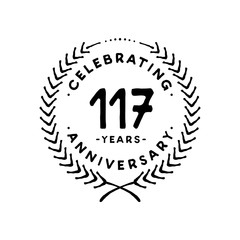 117 years design template. 117th vector and illustration 