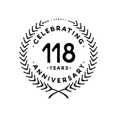 118 years design template. 118th vector and illustration 