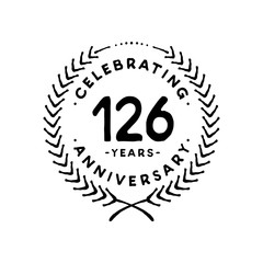 126 years design template. 126th vector and illustration 
