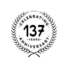 137 years design template. 137th vector and illustration 