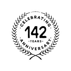 142 years design template. 142nd vector and illustration 
