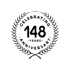 148 years design template. 148th vector and illustration 