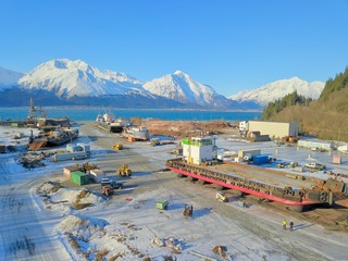 winter time shipyard views in Alaska 