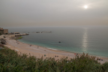 Bahsa Beach, Byblos, Lebanon, Middle East - obrazy, fototapety, plakaty