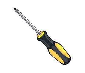 Screwdriver cartoon illustration