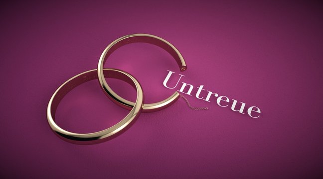 Metapher &uuml;ber Untreue, zwei offene verheiratete Ringe