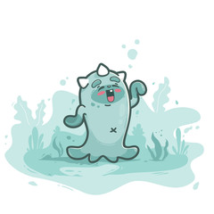 cute vector character friendly hugging  little beast. isolated white background. Vector illustration design for t-shirt graphics, postcards, book, print and other uses