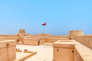 Sunaysilah Fort in Sur, Oman. It is located about 150 km southeast of the Omani capital Muscat.