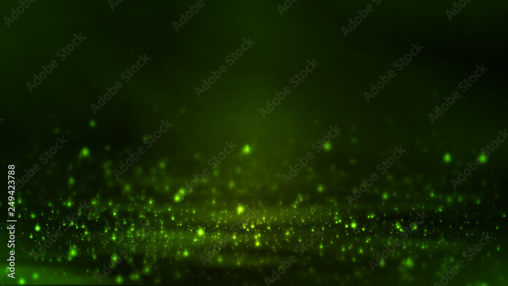 Poster 3d rendering of abstract dots waves selective focus background. for deep machine learning, crypto cu