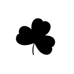 Fototapeta na wymiar Clover icon, Patricks Day symbol, graphic design template, three leaf, vector illustration