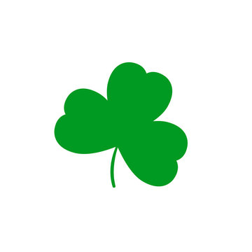 Clover icon, Patricks Day symbol, graphic design template, three leaf, vector illustration