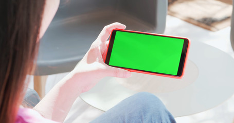 cell phone with green screen