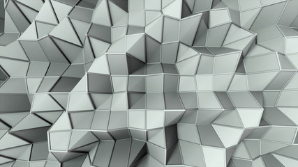 Simple low polygonal surface with edges, computer generated modern abstract background, 3d rendering