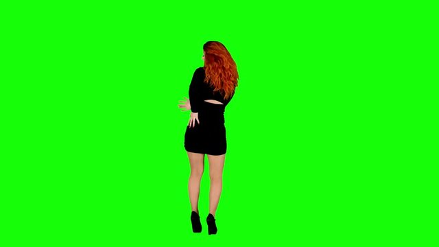 Girl on Green Screen Dancing and Shaking her Ass on Green Screen