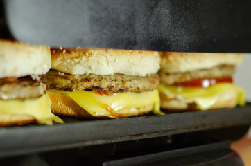 homemade hamburgers panini grill press