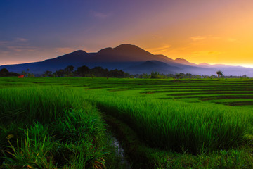 morning sunrise at mountain range north bengkulu, indonesianatural beauty of bengkulu utara indonesia with mountain barisan and green nature asia
