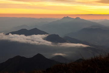 Mountain landscape at afternoon - sunset