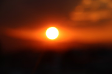 Blurred eye sunset