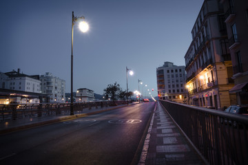 Malaga City view at night scenery