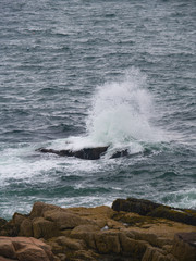 waves crashing on the rocks