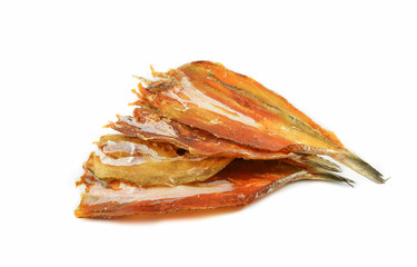 dried fish isolated / dry salted fish on white background