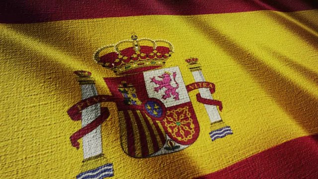 Spanish flag fluttering in the wind