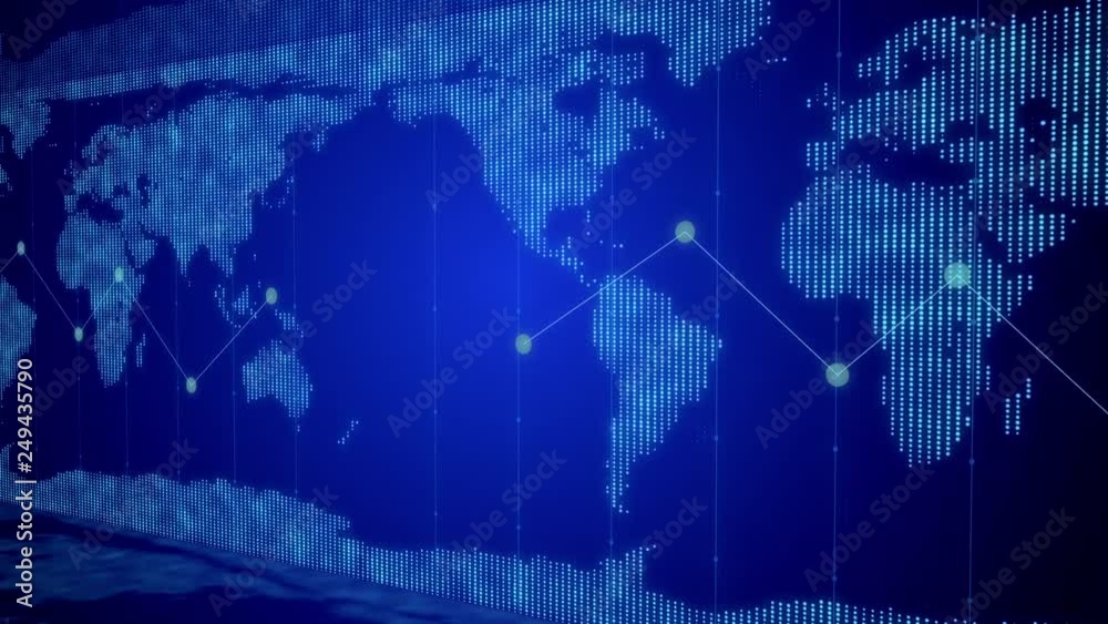 Aufkleber business global network world map background with digital grid