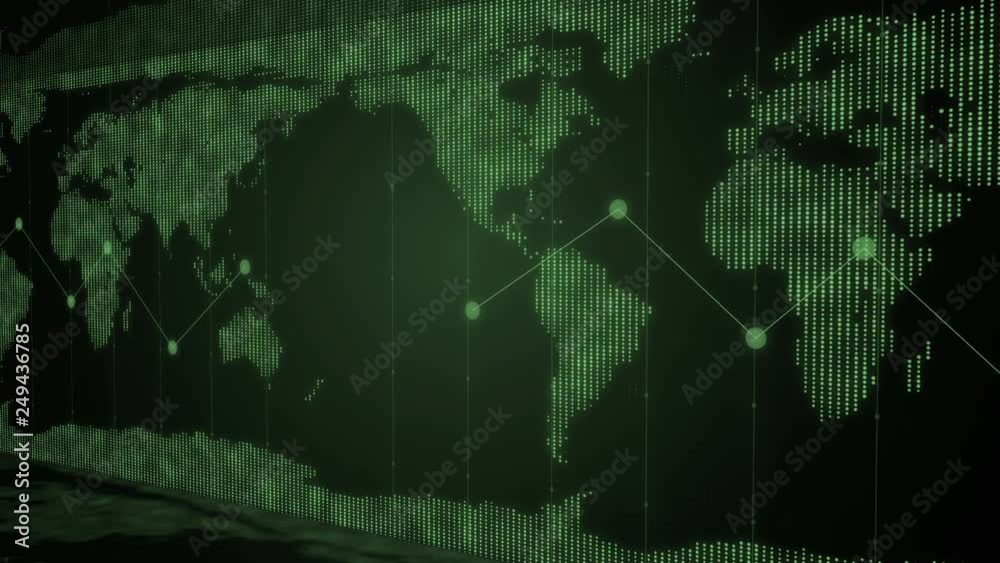 Poster business global network world map background with digital grid