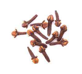 dry cloves on white background
