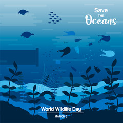 Wildlife Day concept for ocean life protection