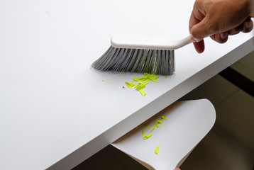 Cleaning by dustpan and brush - 249440964