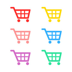 cart, trolley icon set isolated vector