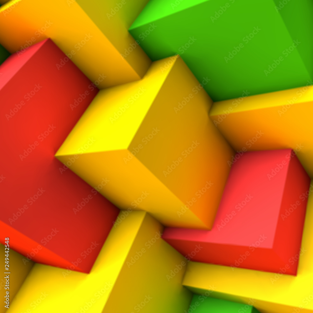 Poster Abstract background with colorful cubes