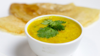 Dosa with sambar and chutney