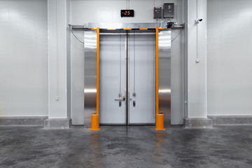 Insulation door of Freezing room in the cold storage or Warehouse.