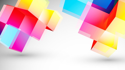 kolorowe sześciany 3d tło wektor