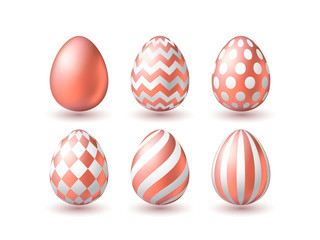 Realistic golden egg isolated on white background. Vector illustration