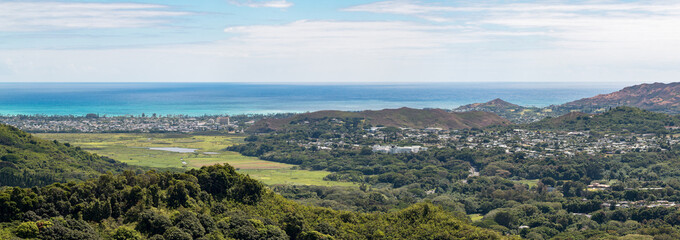 view from Nu'uanu Pali Lookout, O'ahu, Hawaii