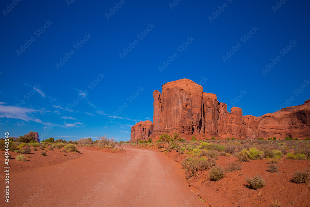 Wall mural monument valley. navajo tribal park. red rocks and mountains. located on the arizona–utah border. us