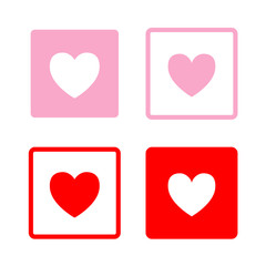 line heart on pink background