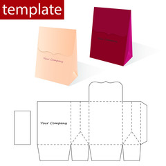 Retail Paper Bag with Blueprint Template.