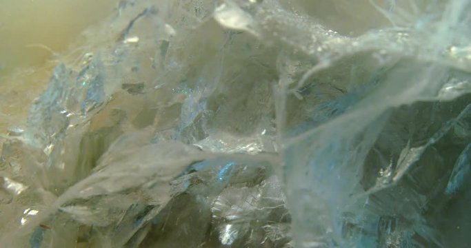 Abstract ice composition. Macro. 4K.